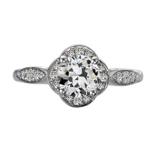 Anello Da Minatore Rotondo In Oro 14K Con Genuino Diamanti Con Accenti 4 Carati