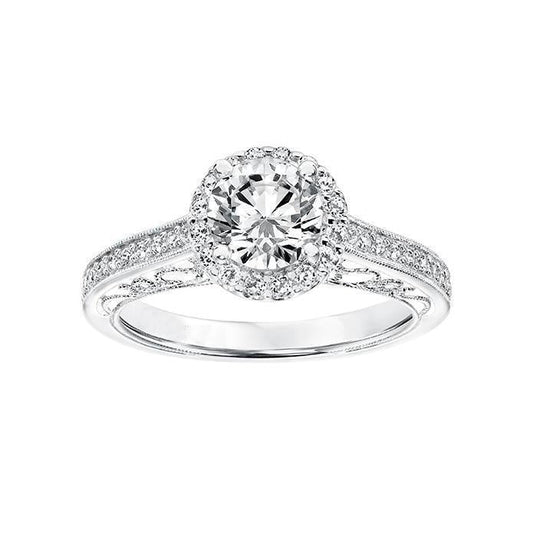 Anello Da Sposa In Oro Bianco In Stile Antico Con Naturale Diamante Da 1.86 Ct