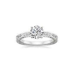 Anello Di Fidanzamento 2,30 Carati Scintillante Vero Diamante Taglio Brillante Rotondo E Oro Bianco 14K
