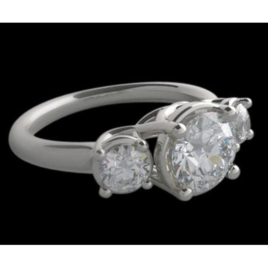 Anello Di Fidanzamento 3 Carati Lucida Genuino Diamonds 3 Stone