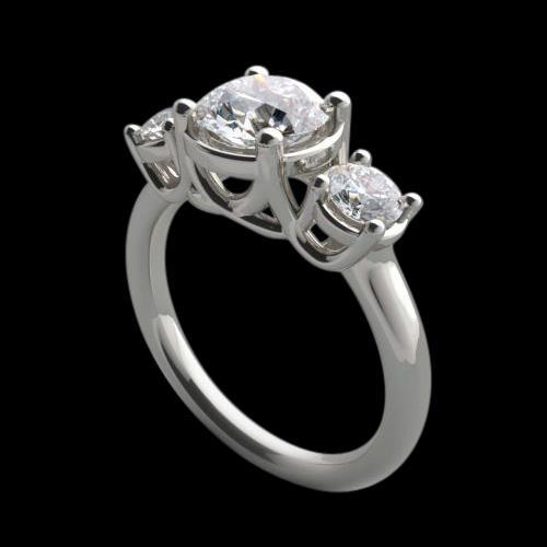 Anello Di Fidanzamento 3 Carati Lucida Genuino Diamonds 3 Stone