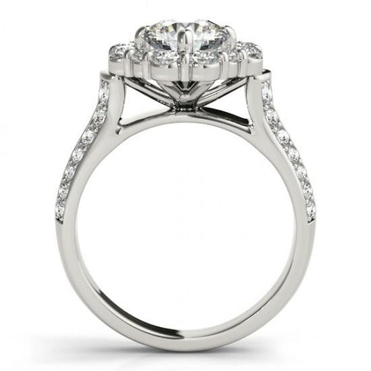 Anello Di Fidanzamento A Forma Di Fiore Con Naturale Diamante. 3 Carati. Gioielli Da Donna Nuovo
