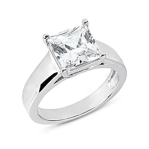 Anello Di Fidanzamento Anello Di Fidanzamento Solitaire Princess Naturale Diamond Da 2 Carati Nuovo