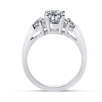 Anello Di Fidanzamento Anniversario Di Fidanzamento Con Naturale Diamanti Rotondi 1.25 Carati Tre Pietre