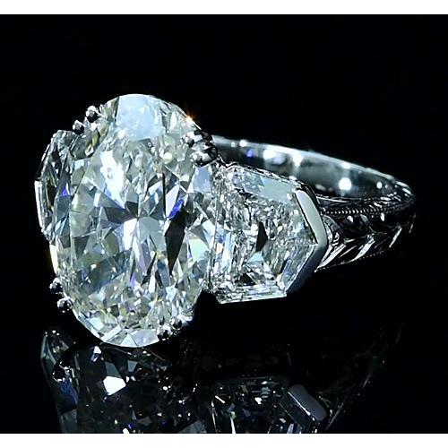 Anello Di Fidanzamento Con 3 Genuino Diamanti In Pietra 8 Carati Gioielli In Stile Vintage Novità