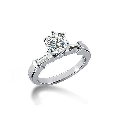 Anello Di Fidanzamento Con 3 Pietre Di Genuino Diamanti Da 2 Carati In Oro Bianco