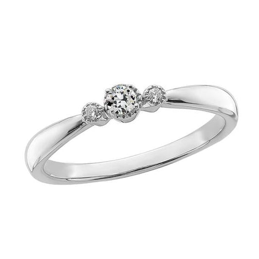Anello Di Fidanzamento Con 3 Pietre Tondo Vecchio Minatore Con Naturale Diamanti Da 1 Carato