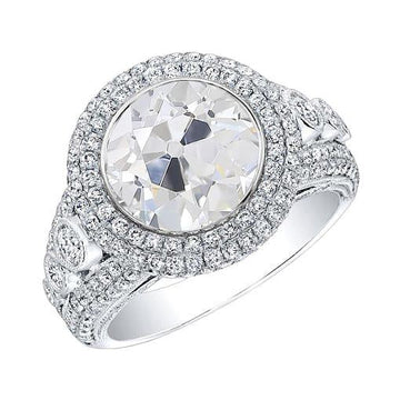 Anello Di Fidanzamento Con Castone Di Vero Diamanti Da Minatore Con Doppio Alone Rotondo 5.50 Carati