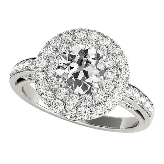 Anello Di Fidanzamento Con Doppio Alone Anello Da Donna Con Naturale Diamanti Da Minatore Vecchio 5.50 Carati
