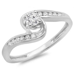 Anello Di Fidanzamento Con Gambo Diviso Con Genuino Diamanti A Taglio Rotondo Da 1,60 Ct