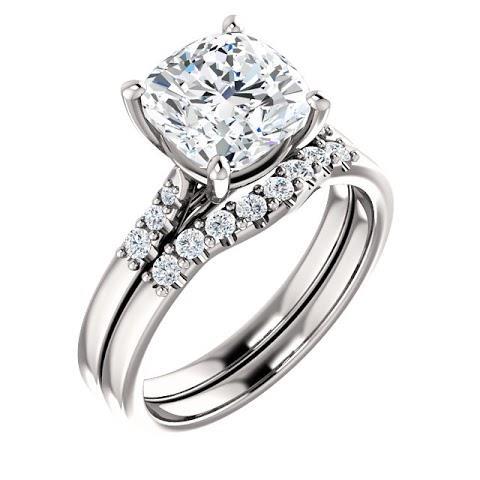 Anello Di Fidanzamento Con Genuino Diamante Cuscino Con Accenti Gioielli Da 3.15 Carati Novità