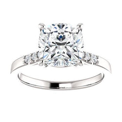 Anello Di Fidanzamento Con Genuino Diamante Cuscino Con Accenti Gioielli Da 3.15 Carati Novità