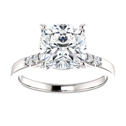 Anello Di Fidanzamento Con Genuino Diamante Cuscino Con Accenti Gioielli Da 3.15 Carati Novità