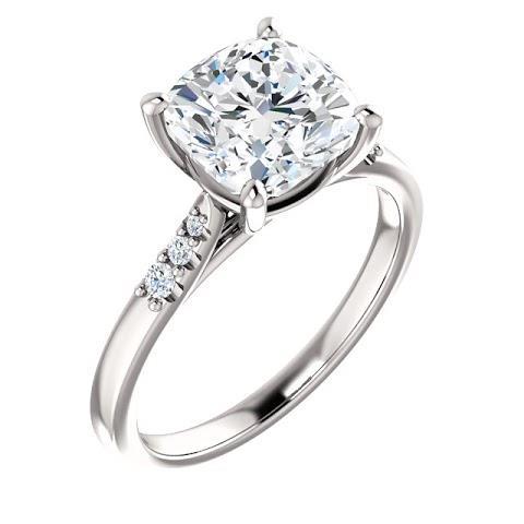 Anello Di Fidanzamento Con Genuino Diamante Cuscino Con Accenti Gioielli Da 3.15 Carati Novità