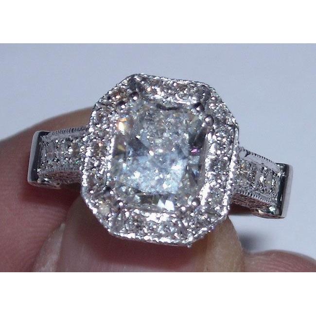 Anello Di Fidanzamento Con Genuino Diamante Da 8,51 Carati, Taglio Radiante