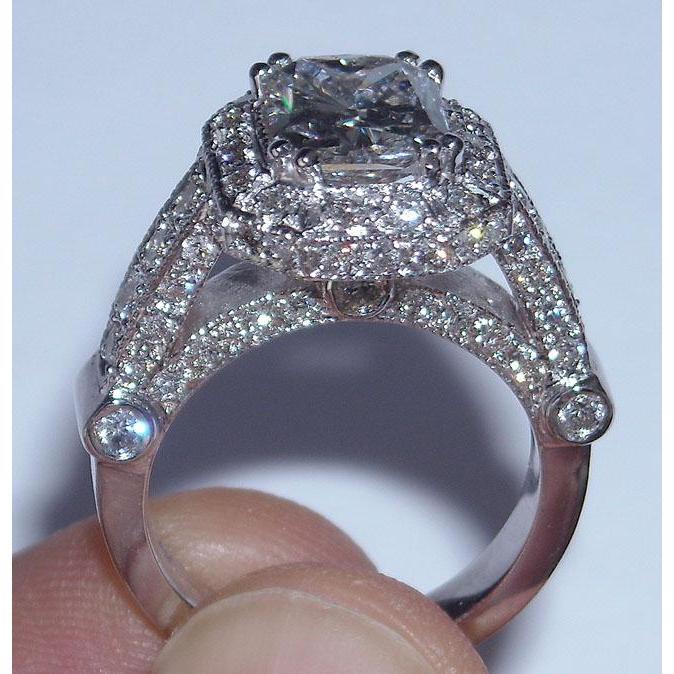 Anello Di Fidanzamento Con Genuino Diamante Da 8,51 Carati, Taglio Radiante