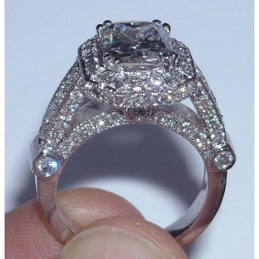 Anello Di Fidanzamento Con Genuino Diamante Da 8,51 Carati, Taglio Radiante