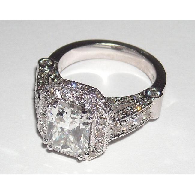 Anello Di Fidanzamento Con Genuino Diamante Da 8,51 Carati, Taglio Radiante
