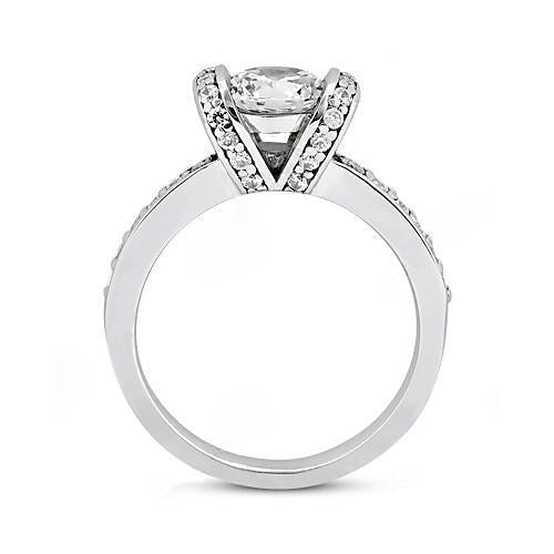 Anello Di Fidanzamento Con Genuino Diamante Da Donna Da 1,40 Ct In Oro Bianco 18K