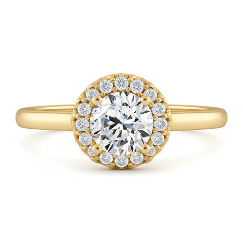vero round diamante 1.25carati anello vista frontale