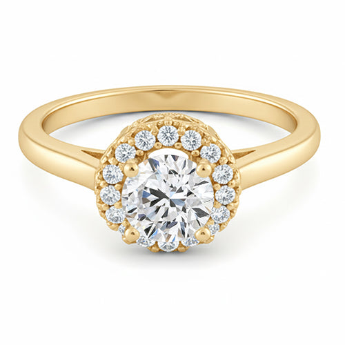 vero round diamante 1.25carati anello angolo laterale