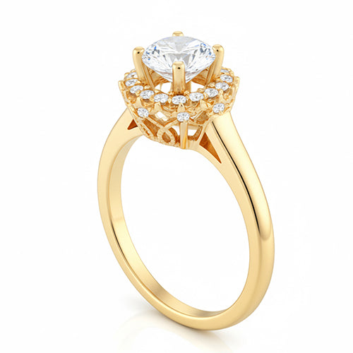 vero round diamante 1.25carati anello dettaglio ravvicinato