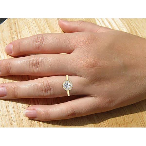 vero round diamante 1.25carati anello vista di profilo
