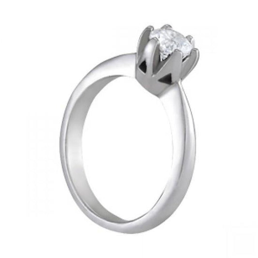 Anello Di Fidanzamento Con Genuino Diamante Solitario Rotondo Da 0.75 Carati