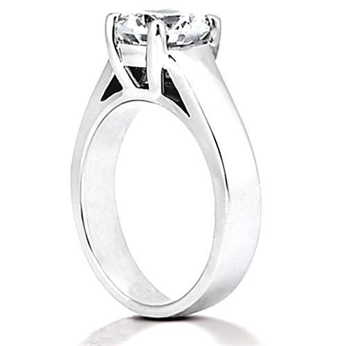 Anello Di Fidanzamento Con Genuino Diamante Stile A Griffe 0.75 Ct. Solitario Oro