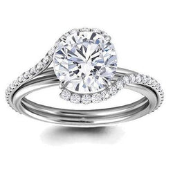 Anello Di Fidanzamento Con Genuino Diamante Taglio Rotondo Brillante Da 4.80 Carati