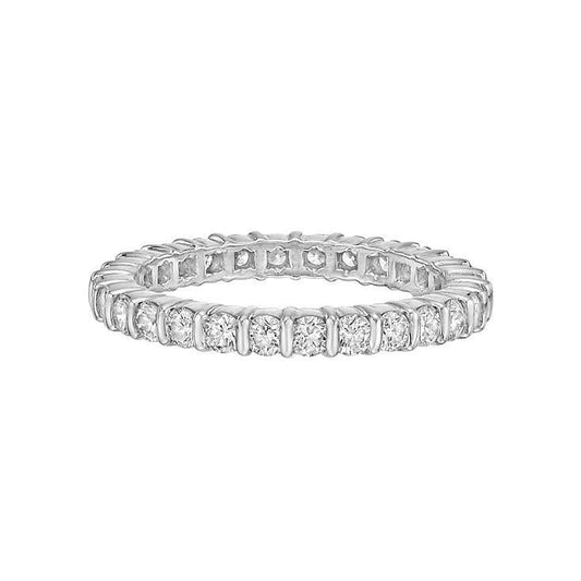 Anello Di Fidanzamento Con Genuino Diamanti A Taglio Rotondo, Castone A Fascia, 1,40 Carati