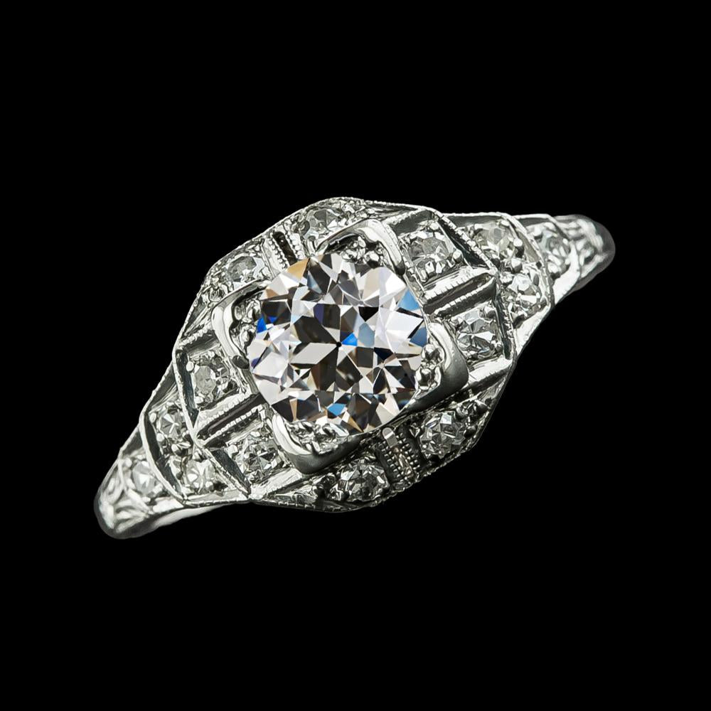 Anello Di Fidanzamento Con Genuino Diamanti Rotondi Taglio Antico 3 Carati Gioielli In Oro 14K