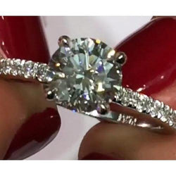 Anello Di Fidanzamento Con Naturale Diamante Da 3.65 Carati. Gioielli A Taglio Rotondo Nuovo