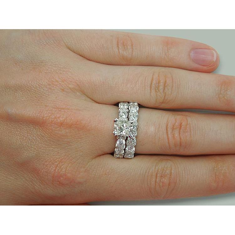 Anello Di Fidanzamento Con Naturale Diamante Da 6.25 Carati In Oro Bianco 14K