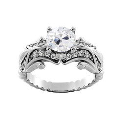 Anello Di Fidanzamento Con Naturale Diamante Fantasia A Taglio Antico In Stile Antico Da 3,25 Carati