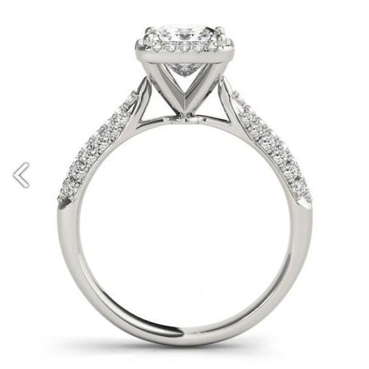 Anello Di Fidanzamento Con Naturale Diamante Halo Fancy 1.75 Carati In Oro Bianco 14K Nuovo