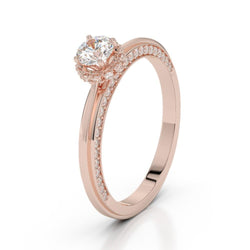 Anello Di Fidanzamento Con Naturale Diamante Hidden Halo Da 1,75 Ct Nuovo Oro Rosa 14K