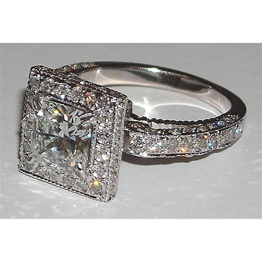 Anello Di Fidanzamento Con Naturale Diamante Principessa 5.25 Carati Pave Setting Nuovo