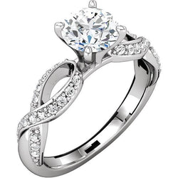 Anello Di Fidanzamento Con Naturale Diamante Rotondo, 1,95 Carati, WG 14K