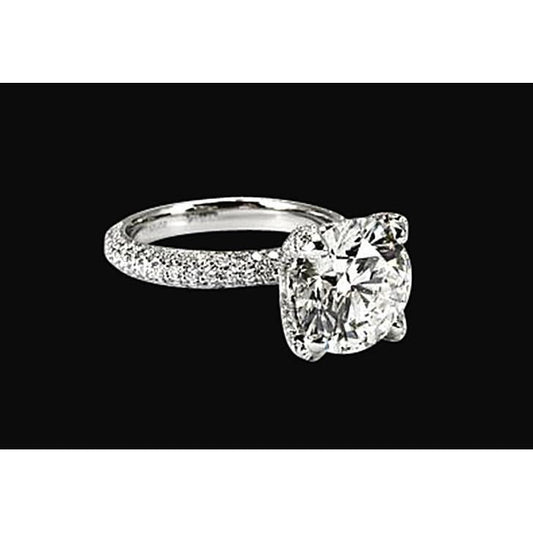 Anello Di Fidanzamento Con Naturale Diamante Scintillante In Oro Bianco Da 4.51 Ct