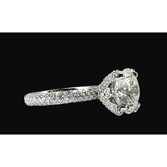 Anello Di Fidanzamento Con Naturale Diamante Scintillante In Oro Bianco Da 4.51 Ct