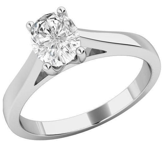 Anello Di Fidanzamento Con Naturale Diamante Solitario Taglio Ovale Da 2,25 Ct
