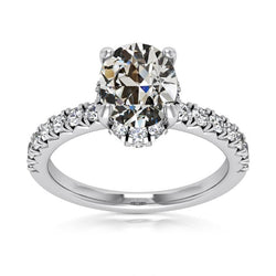 Anello Di Fidanzamento Con Naturale Diamante Taglio Antico Rotondo, Gioielli Da Donna, 5,75 Carati