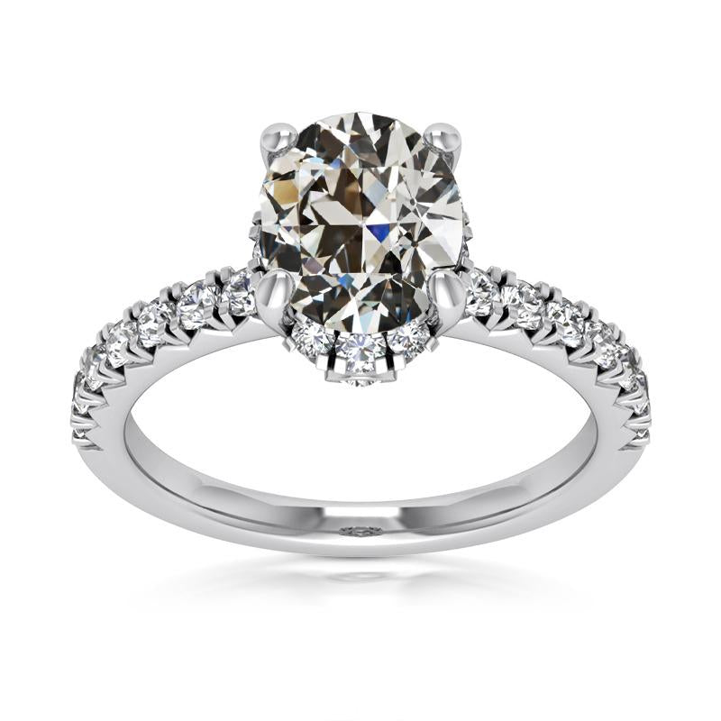 Anello Di Fidanzamento Con Naturale Diamante Taglio Antico Rotondo, Gioielli Da Donna, 5,75 Carati
