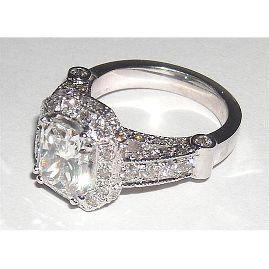 Anello Di Fidanzamento Con Naturale Diamante Taglio Radiante Da 5.01 Carati Con Bellissimo Anello Di Fidanzamento