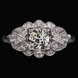 Anello Di Fidanzamento Con Naturale Diamante Tondo Taglio Antico Stile Antico 6,25 Carati Milgrain
