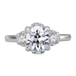 Anello Di Fidanzamento Con Naturale Diamanti A Taglio Antico In Oro 14K, Set 6,50 Carati
