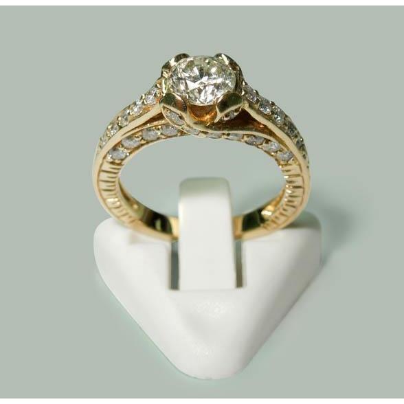 Anello Di Fidanzamento Con Naturale Diamanti Da 2 Carati In Oro Giallo