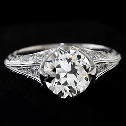 Anello Di Fidanzamento Con Naturale Diamanti Taglio Vecchio Miniera Stile Vintage Filigrana 2,50 Carati
