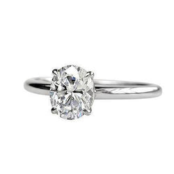 Anello Di Fidanzamento Con Vero Diamante A Taglio Ovale Solitario Da 1,75 Carati